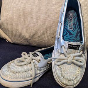 Sperry Silver Sparkly Top-sider Girls Shoes